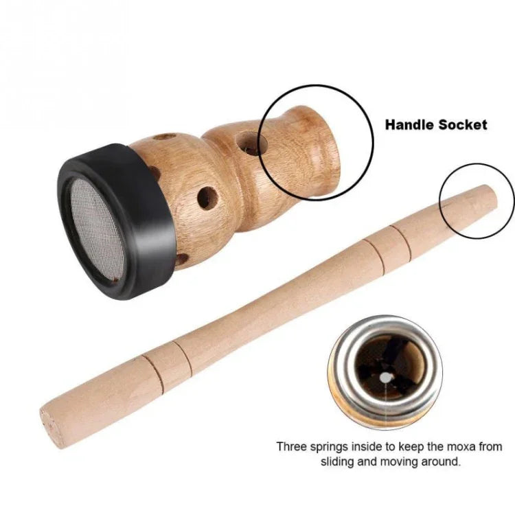 Appareil en Bois en Forme de Gourde pour Massage et Moxibustion Hydratante