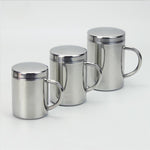Mug à café, boisson et lait à double isolation en acier inoxydable 304, tasse durable avec couvercle, acier inoxydable 304 200 ml, acier inoxydable 304 300 ml, acier inoxydable 304 400 ml