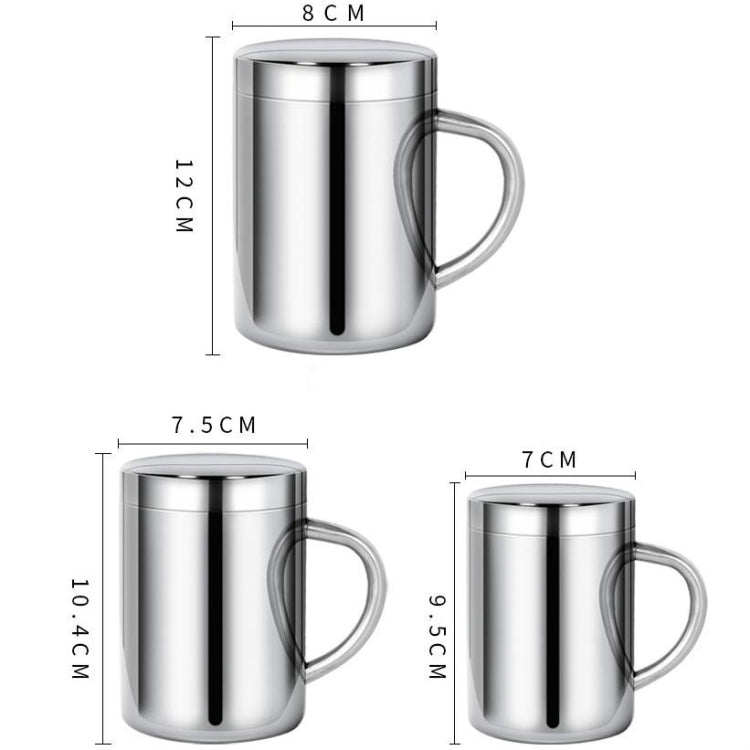 Mug à café, boisson et lait à double isolation en acier inoxydable 304, tasse durable avec couvercle, acier inoxydable 304 200 ml, acier inoxydable 304 300 ml, acier inoxydable 304 400 ml