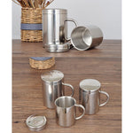 Mug à café, boisson et lait à double isolation en acier inoxydable 304, tasse durable avec couvercle, acier inoxydable 304 200 ml, acier inoxydable 304 300 ml, acier inoxydable 304 400 ml