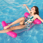 Hamac flottant pliable à double dossier avec filet, taille : 120 x 75 cm (rose cerisier), taille : 120 x 75 cm (jaune), taille : 120 x 75 cm (bleu ciel), taille : 120 x 75 cm (orange)