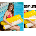Hamac flottant pliable à double dossier avec filet, taille : 120 x 75 cm (rose cerisier), taille : 120 x 75 cm (jaune), taille : 120 x 75 cm (bleu ciel), taille : 120 x 75 cm (orange)