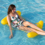 Hamac flottant pliable à double dossier avec filet, taille : 120 x 75 cm (rose cerisier), taille : 120 x 75 cm (jaune), taille : 120 x 75 cm (bleu ciel), taille : 120 x 75 cm (orange)