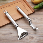 Éplucheur en acier inoxydable Couteau à fruits Rabot Racloir de cuisine multifonction Couteau à éplucher les pommes de terre, Rabot triangulaire, Rabot en arc