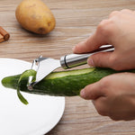 Éplucheur en acier inoxydable Couteau à fruits Rabot Racloir de cuisine multifonction Couteau à éplucher les pommes de terre, Rabot triangulaire, Rabot en arc