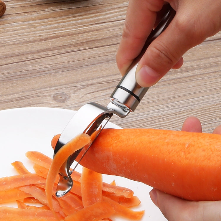 Éplucheur en acier inoxydable Couteau à fruits Rabot Racloir de cuisine multifonction Couteau à éplucher les pommes de terre, Rabot triangulaire, Rabot en arc
