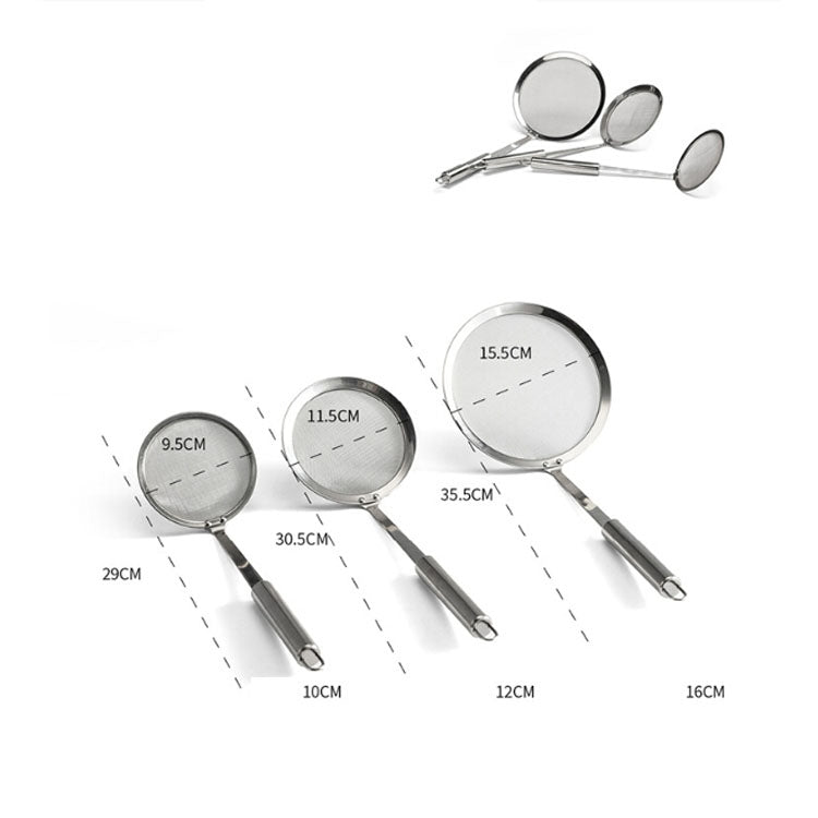 Filtre à graisse en acier inoxydable pour jus de fruits, lait de soja, huile, pot chaud, résidus de farine, 10 cm, 12 cm, 16 cm