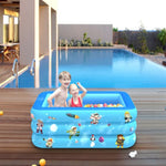Piscine gonflable carrée pour bébé motif aérospatial, usage intérieur et extérieur, 120 x 85 x 35cm