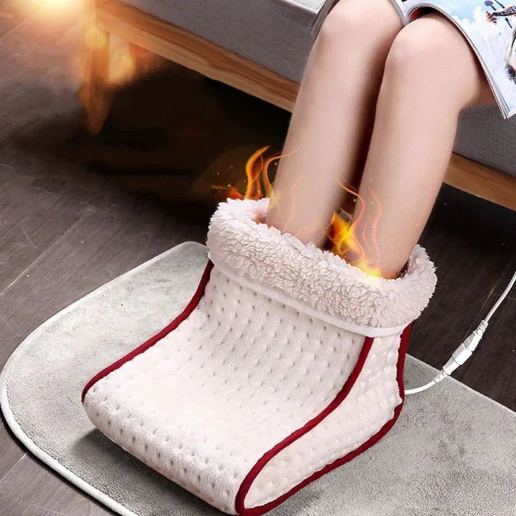 Coussin chauffant masseur électrique lavable, chauffe-pieds thermique avec 5 modes de réglage de la chaleur, chauffe-pieds masseur électrique