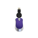 Mini souris d'ordinateur, câble USB rétractable, optique, ergonomique, 1600 DPI, petite souris portable pour ordinateur portable