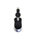 Mini souris d'ordinateur, câble USB rétractable, optique, ergonomique, 1600 DPI, petite souris portable pour ordinateur portable