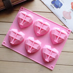 Moule en silicone en forme de cœur 6 en 1 pour la cuisson de gâteaux mousse, moules en silicone DIY, 6 en 1 en forme de cœur