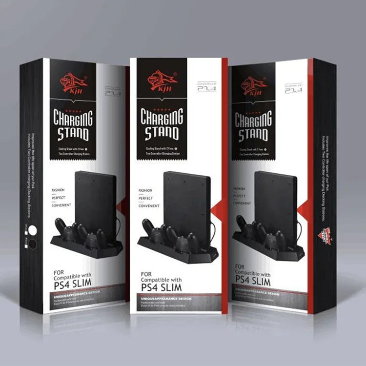 Support de refroidissement multifonction KJH PSLIM-03, support ultra-fin avec ventilateur et chargeur pour console PS4 / SLIM, PSLIM-03