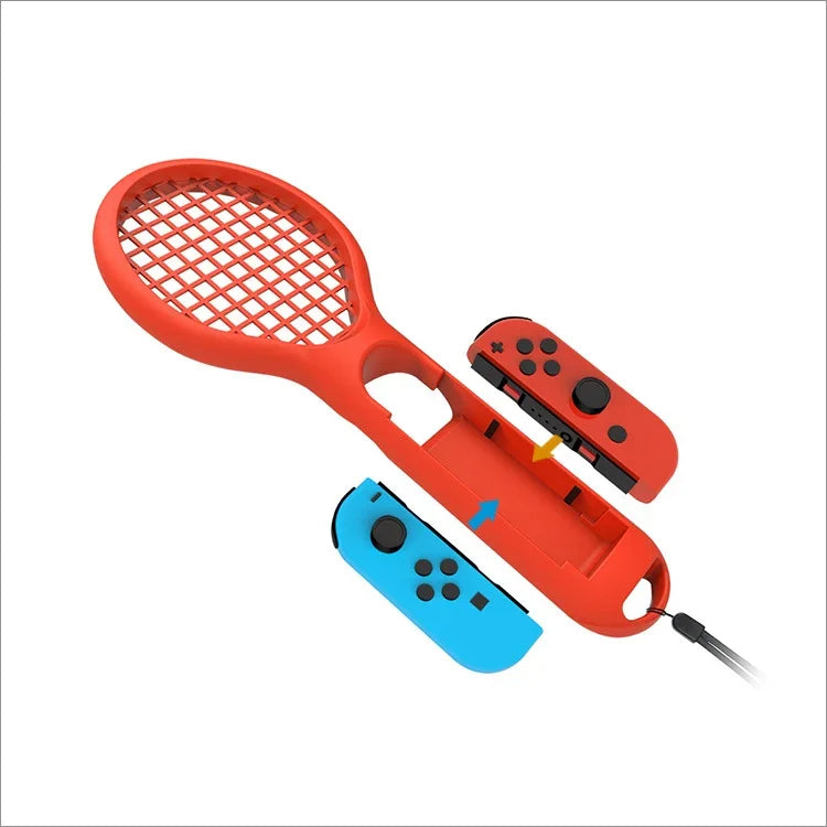 Poignée BODE pour raquette de tennis, manche de jeu NS Game Grip TNS1843 pour Switch, raquette de tennis (rouge et bleu)