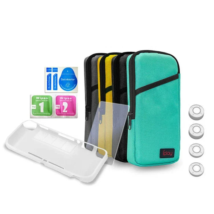 Sac de rangement iplay Host, film trempé + capuchon de protection + coque de protection 7 en 1 pour Switch Lite