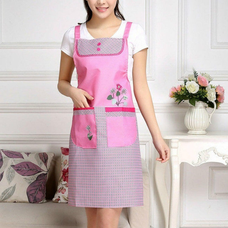 Tabliers de cuisine imperméables quadrillés anti-huile sans manches pour adultes avec double poche