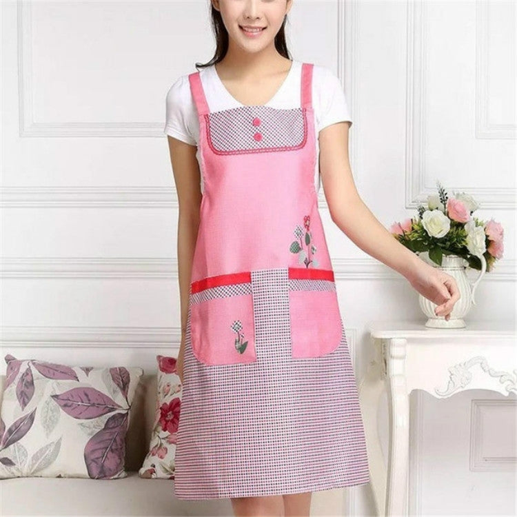Tabliers de cuisine imperméables quadrillés anti-huile sans manches pour adultes avec double poche