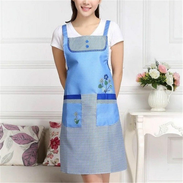 Tabliers de cuisine imperméables quadrillés anti-huile sans manches pour adultes avec double poche