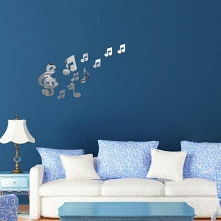 Autocollant mural 3D notes de musique en acrylique, décoration d'intérieur, salon, art de décoration murale, autocollants muraux DIY