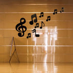 Autocollant mural 3D notes de musique en acrylique, décoration d'intérieur, salon, art de décoration murale, autocollants muraux DIY