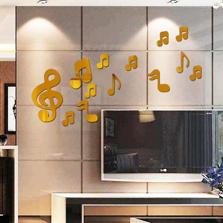 Autocollant mural 3D notes de musique en acrylique, décoration d'intérieur, salon, art de décoration murale, autocollants muraux DIY