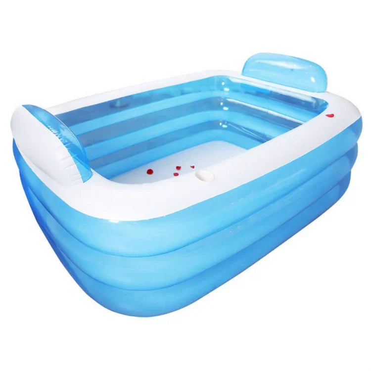 Piscine gonflable adulte isolée épaissie à trois couches, baignoire bébé, 150 x 105 x 55cm, 180 x 140 x 60cm