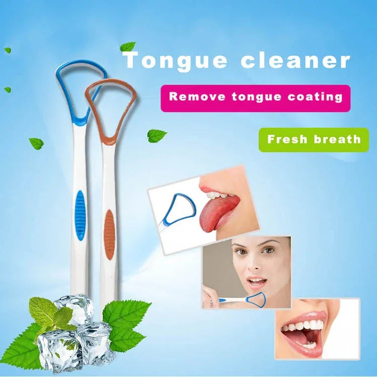 2 PCS grattoir pour nettoyage du revêtement de la langue pour éliminer la mauvaise haleine, brosse à langue, couleur aléatoire