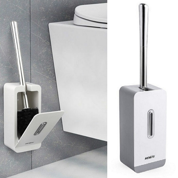 MENGNI Brosse de toilette murale à long manche avec boîte de rangement, kit de nettoyage pour salle de bain