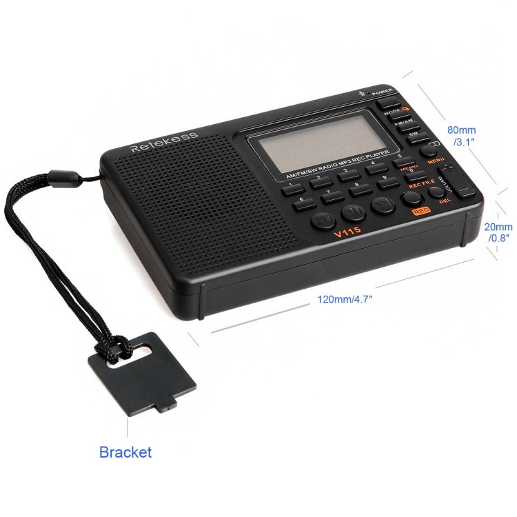 Lecteur MP3 portable Retekess V-115 radio toutes bandes FM AM, V-115