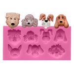 Moule de décoration de gâteau en silicone motif chiens de dessin animé, motif chiens