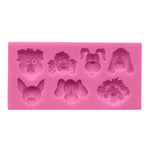 Moule de décoration de gâteau en silicone motif chiens de dessin animé, motif chiens