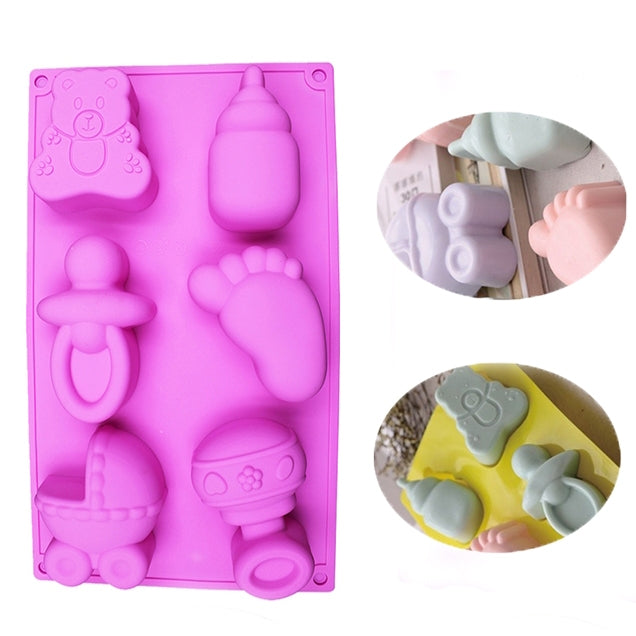 Moule de cuisson en silicone pour bébé, forme jouets, gelée, pudding, chocolat, décoration de gâteaux, livraison couleur aléatoire, forme jouets pour bébé