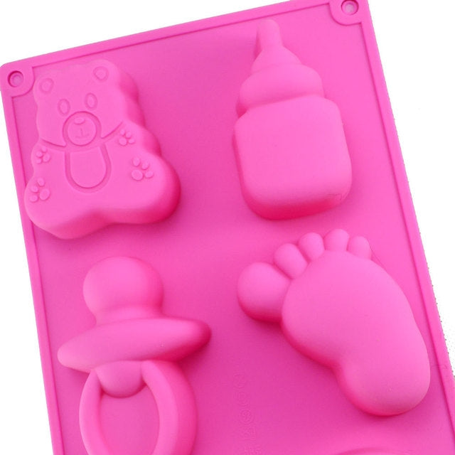 Moule de cuisson en silicone pour bébé, forme jouets, gelée, pudding, chocolat, décoration de gâteaux, livraison couleur aléatoire, forme jouets pour bébé