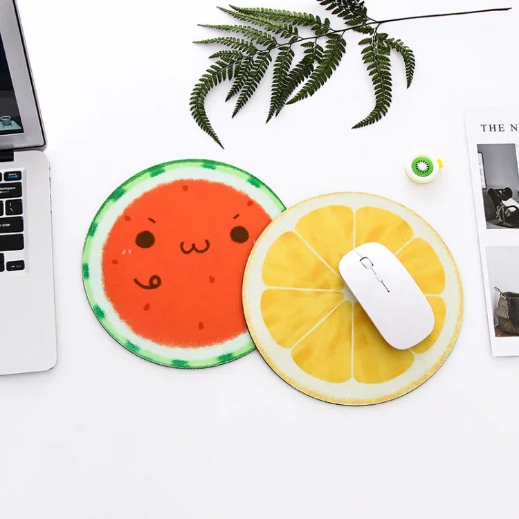 2 TAPIS DE SOURIS Ronds Mignons Motif Fruits 22cm, Tapis de Bureau, Fournitures de Bureau