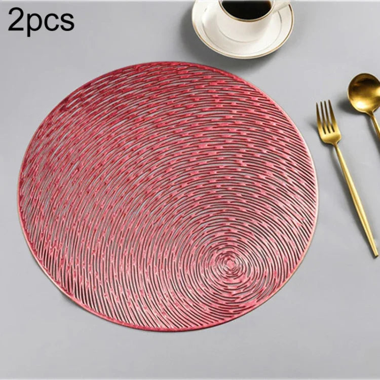 2 PCS Sets de Table Ronds à Motifs Creux en PVC pour Sous-tasse de Café