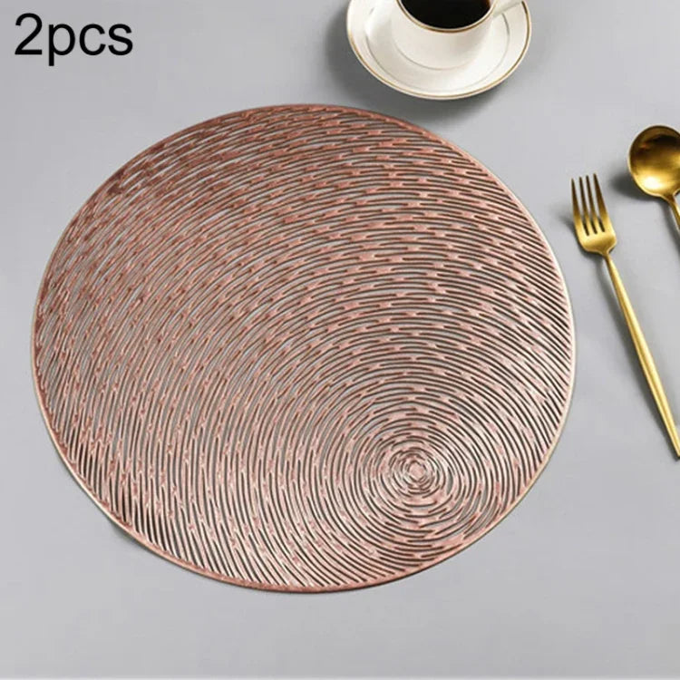2 PCS Sets de Table Ronds à Motifs Creux en PVC pour Sous-tasse de Café