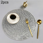 2 PCS Sets de Table Ronds à Motifs Creux en PVC pour Sous-tasse de Café