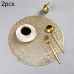 2 PCS Sets de Table Ronds à Motifs Creux en PVC pour Sous-tasse de Café