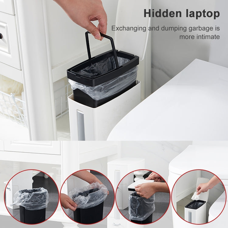 Poubelle de salle de bain et brosse WC - Ensemble de rangement pour poubelle de toilettes