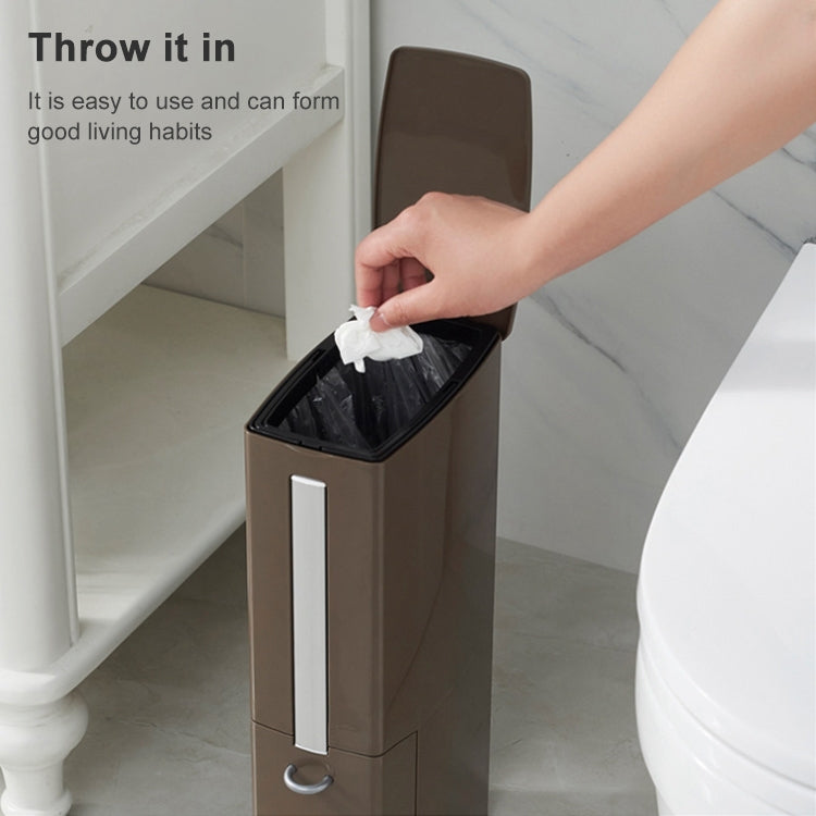 Poubelle de salle de bain et brosse WC - Ensemble de rangement pour poubelle de toilettes