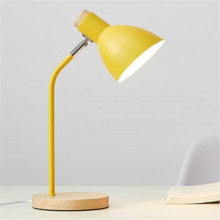 Lampe de table en bois avec interrupteur E27, abat-jour en métal, lampe de bureau, lampe de lecture de chevet, décoration d'intérieur, ampoule normale, lumière LED blanche 5W, lumière LED dimmable 3 couleurs 5W