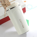 Mug à café double paroi en acier inoxydable 304 Smart Version, mug isotherme de voyage pour voiture, 380 ml blanc, 380 ml noir, 380 ml vert, 380 ml bleu, 380 ml rose, 510 ml blanc, 510 ml noir, 510 ml vert, 510 ml bleu, 510 ml rose