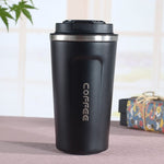 Mug à café double paroi en acier inoxydable 304 Smart Version, mug isotherme de voyage pour voiture, 380 ml blanc, 380 ml noir, 380 ml vert, 380 ml bleu, 380 ml rose, 510 ml blanc, 510 ml noir, 510 ml vert, 510 ml bleu, 510 ml rose