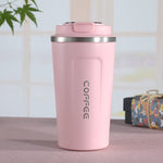 Mug à café double paroi en acier inoxydable 304 Smart Version, mug isotherme de voyage pour voiture, 380 ml blanc, 380 ml noir, 380 ml vert, 380 ml bleu, 380 ml rose, 510 ml blanc, 510 ml noir, 510 ml vert, 510 ml bleu, 510 ml rose
