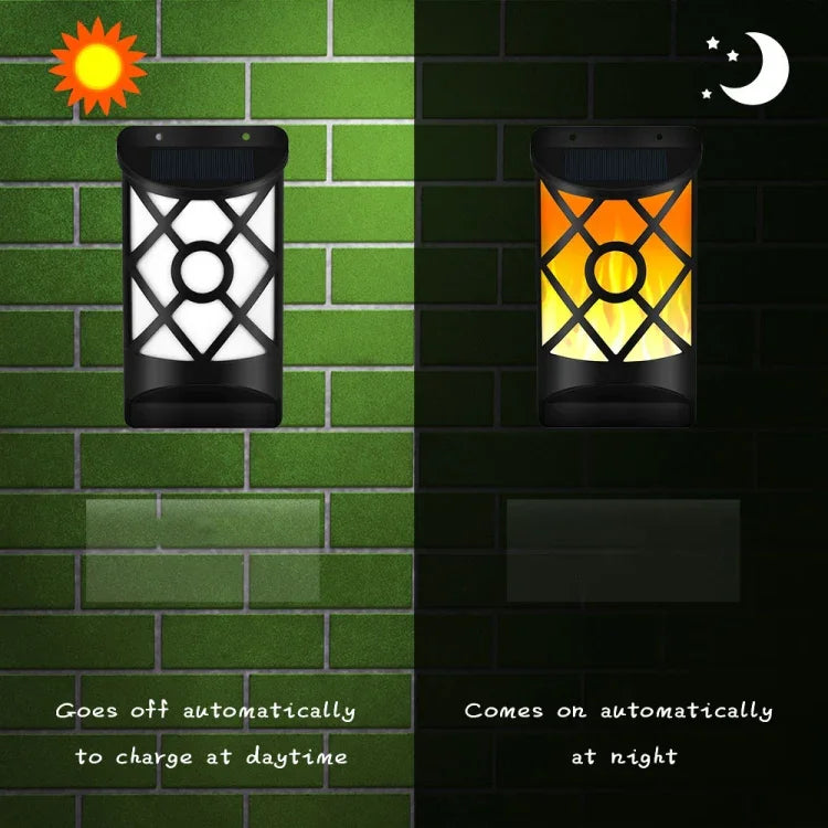 Lampe murale de jardin solaire flamme, projecteur d'extérieur, lampe d'induction pour pelouse et paysage urbain, 66 LED