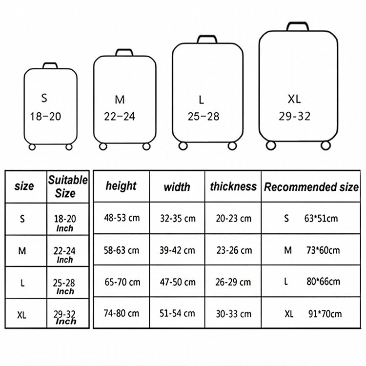 Housse de protection élastique anti-abrasion pour bagages, housses anti-poussière pour valises, 18-21 pouces, 22-24 pouces, 25-28 pouces, 29-32 pouces