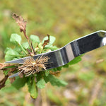 Arrache-mauvaises herbes en acier inoxydable épais avec manche en bois, arrache-racines avec manche en bois
