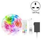 Kit Bluetooth bande lumineuse intelligente à contrôle sonore, non étanche, 5050 RGB bande LED d'ambiance colorée avec télécommande 24 touches, 5M 150 LED, 5M 300 LED, 10M 300 LED, 10M 600 LED, 15M 450 LED, 15M 270 LED, 20M 360 LED, 30M 540 LED