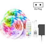 Kit Bluetooth bande lumineuse intelligente à contrôle sonore, non étanche, 5050 RGB bande LED d'ambiance colorée avec télécommande 24 touches, 5M 150 LED, 5M 300 LED, 10M 300 LED, 10M 600 LED, 15M 450 LED, 15M 270 LED, 20M 360 LED, 30M 540 LED