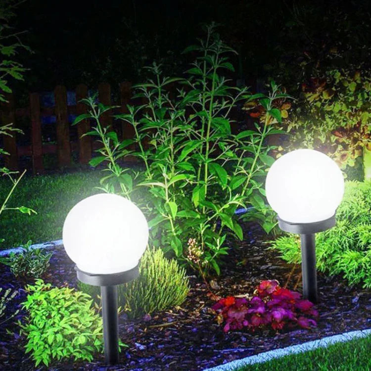 2 lampes solaires d'extérieur étanches, forme ampoule, pour décoration de pelouse et de jardin